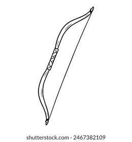 wooden bow illustration outline isolate vector