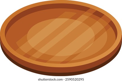 Wooden bowl on white background  vector art illustration 