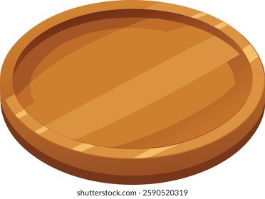 Wooden bowl on white background  vector art illustration 