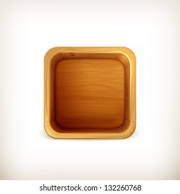 Wooden Box App Icon, Vector