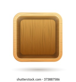 Wooden box app icon. Vector Illustration