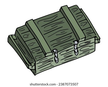 caja de madera para balas almacén de armas militares peligrosas. imagen vectorial de stock