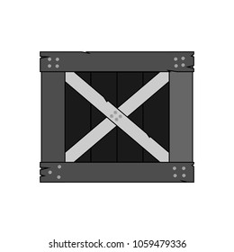 wooden box with cargo inside isolated