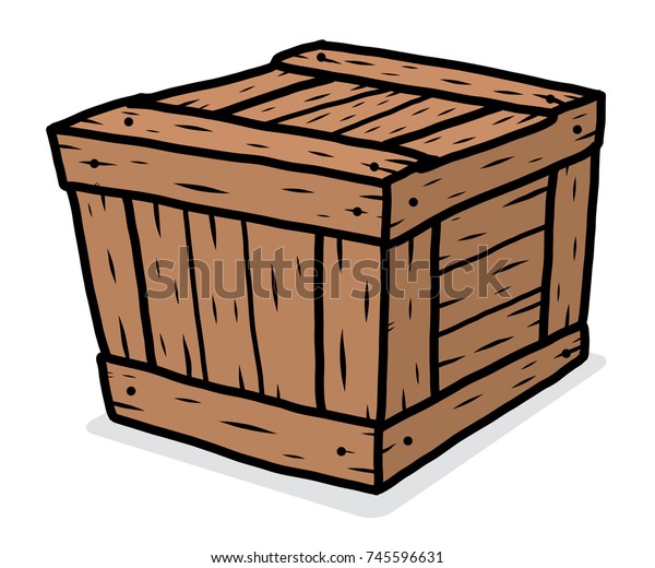 Wooden Box Cartoon Vector Illustration Hand Stock Vector (Royalty Free ...