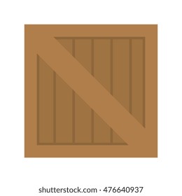 wooden box container cargo cubo packaging vector illustration