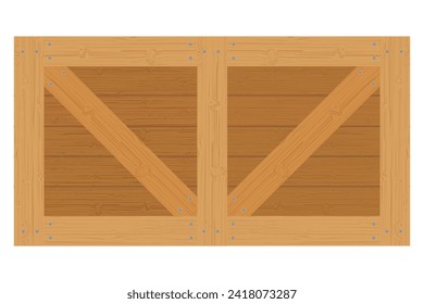 wooden box for the delivery and transportation of goods made of wood vector illustration isolated on white background