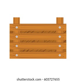 Wooden box flat icon isolated on white background