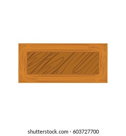 Wooden box flat icon isolated on white background