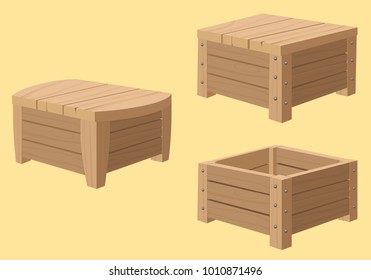 Wooden box for game, kitchen or room