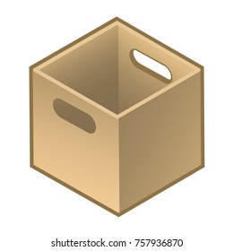 Wooden box with handles