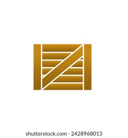 Wooden box icon. Wooden Box sign design template for web and mobile UI element. Vector illustration. 