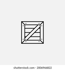 Wooden box icon sign vector,Symbol, logo illustration for web and mobile