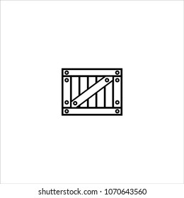 wooden box icon vector