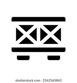 wooden box icon. vector glyph icon for your website, mobile, presentation, and logo design.