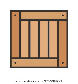 Wooden Box Icon vector image. Suitable for mobile apps, web apps and print media.