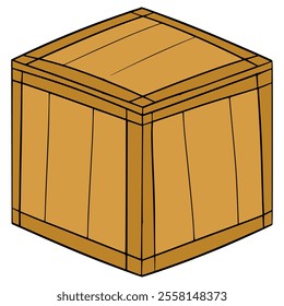 wooden box illustration hand drawn isolated vector