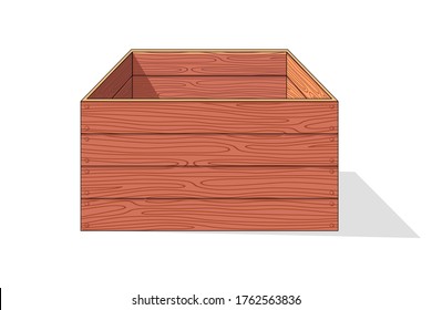 Wooden box isometric vector icon. Pallets fruits and vegetables transportation container, drawers and empty wood crates, cargo distribution pack. Delivery wooden box and parcels, cargo, logistic