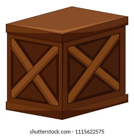 Eine Holzbox auf weißem Hintergrund, Vektorgrafik