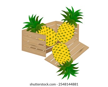 Wooden box on white background.