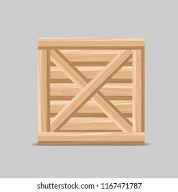 wooden box, packaging. vector illustration