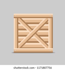 wooden box, packaging. vector illustration