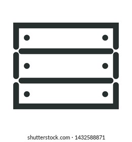 wooden box side view - minimal line web icon. simple vector illustration. concept for infographic, website or app.