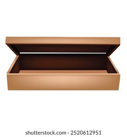 Wooden box for storing small items, isolated on white background. AI-free vector illustration.