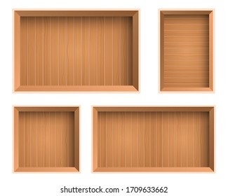 Ilustración de diseño vectorial de la parte superior de la caja de madera aislada en fondo blanco