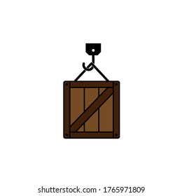 wooden box vector design template illustration