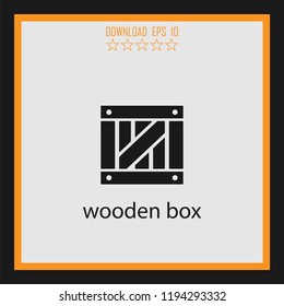 wooden box  vector icon