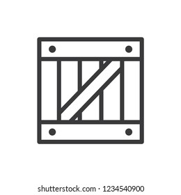 Wooden box vector icon