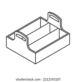 Icono vectorial de caja de madera. Icono vectorial isométrico aislado en caja de madera de fondo blanco.