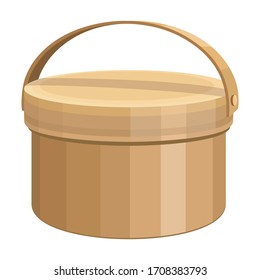 Wooden box vector icon.Cartoon vector icon isolated on white background wooden box.