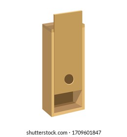 Wooden box vector icon.Cartoon vector icon isolated on white background wooden box.