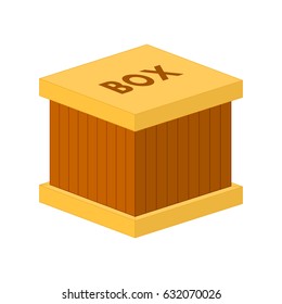 Wooden box vector illustration on white background.