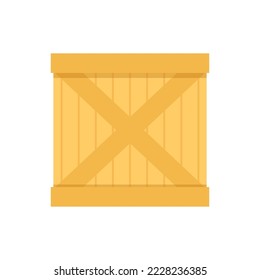 Vector de caja de madera. Caja de madera sobre fondo blanco.