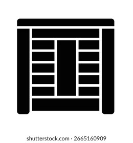 Vector de caja de madera para envío seguro de carga, ilustración de caja clásica, embalaje de exportación y entrega internacional