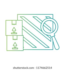 wooden boxes delivery service with magnifying glass