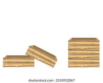 Wooden boxes for fruit and vegetables.