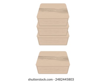 Wooden boxes for fruit and vegetables.