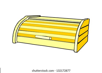 wooden breadbasket for bread keeping isolated on white background