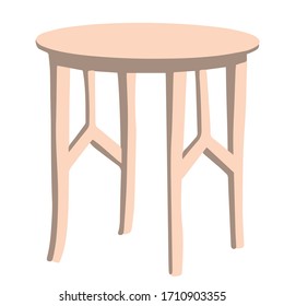 mesa baja de desayuno de madera. silla vieja sin espalda.