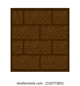 wooden bricks pixel art style icon