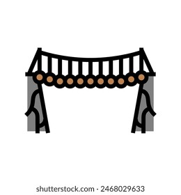 wooden bridge color icon vector. wooden bridge sign. isolated symbol illustration