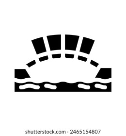 wooden bridge glyph icon vector. wooden bridge sign. isolated symbol illustration
