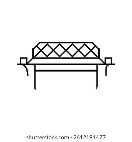 wooden bridge line icon vector. wooden bridge sign. isolated contour symbol black illustration