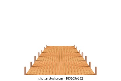 wooden bridge on the white background