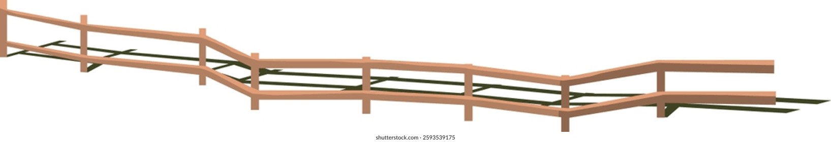 Wooden bridge over gorge vector illustration