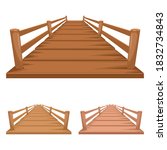 Wooden bridge vector design illustration