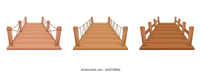 Wooden Bridge Vector Design Illustration